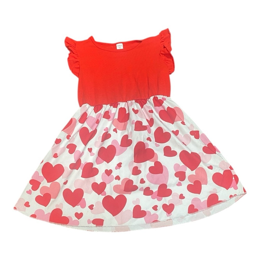 SHEIN Red and Pink Heart Dress